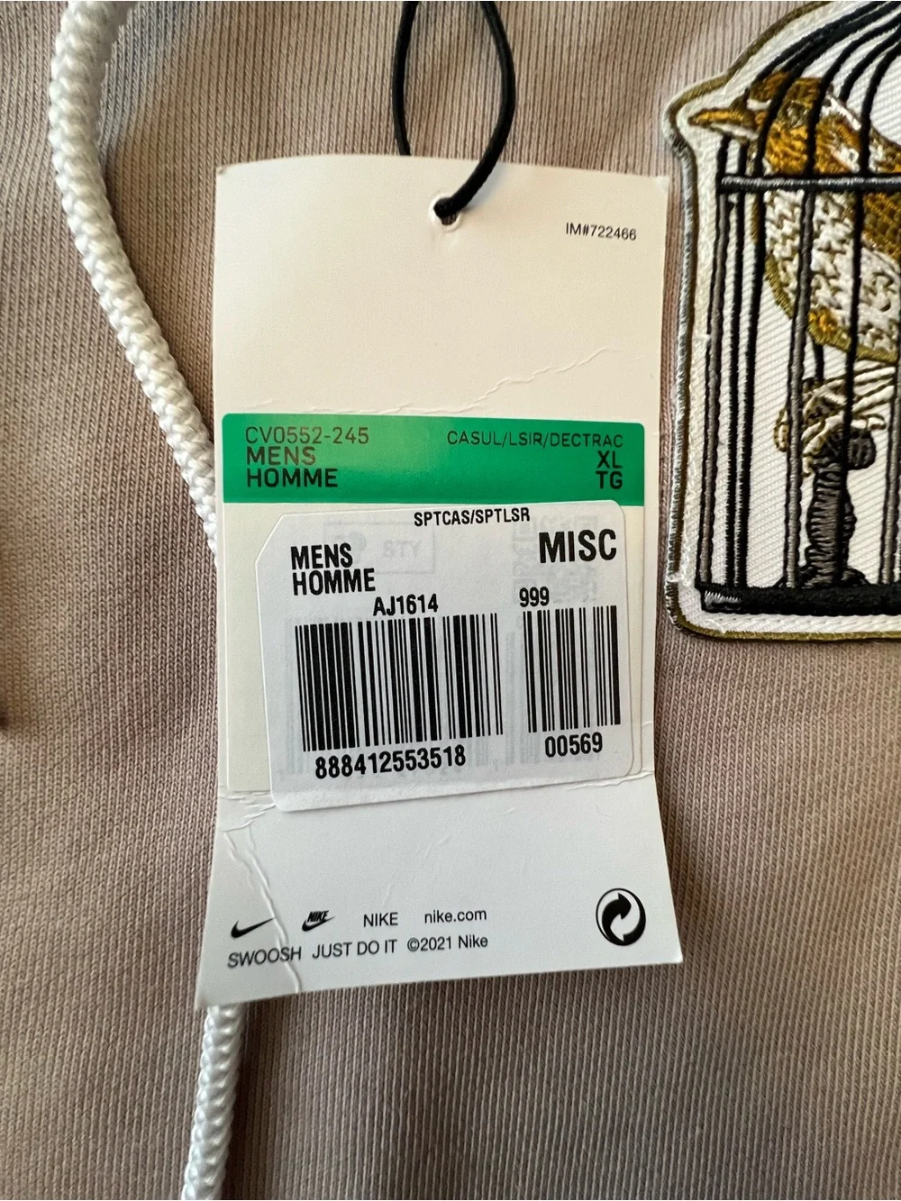 NWT Nike Sportswear XL Club Fleece Hoodie StockX Verified Custom Patch